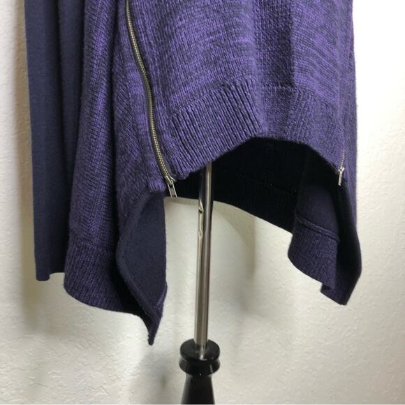 Lululemon Wrap It Up dark purple elbow patch side zip merino wool cardigan 8 - Picture 4 of 16
